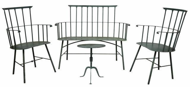 Appraisal: lot of Cast iron patio set Wallin Forge Vevay Indiana