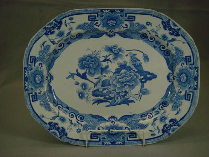 Appraisal: Masons Patent Ironstone light blue transfer platter peony and oriental