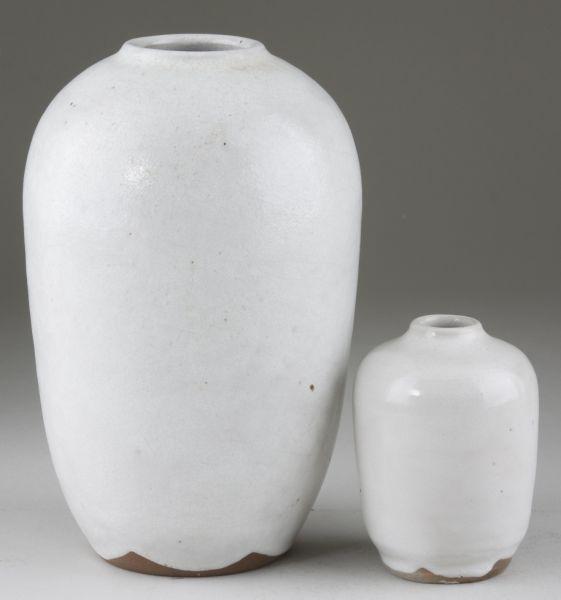 Appraisal: Two Ben Owen Master Potter Vases North Carolina pottery circa