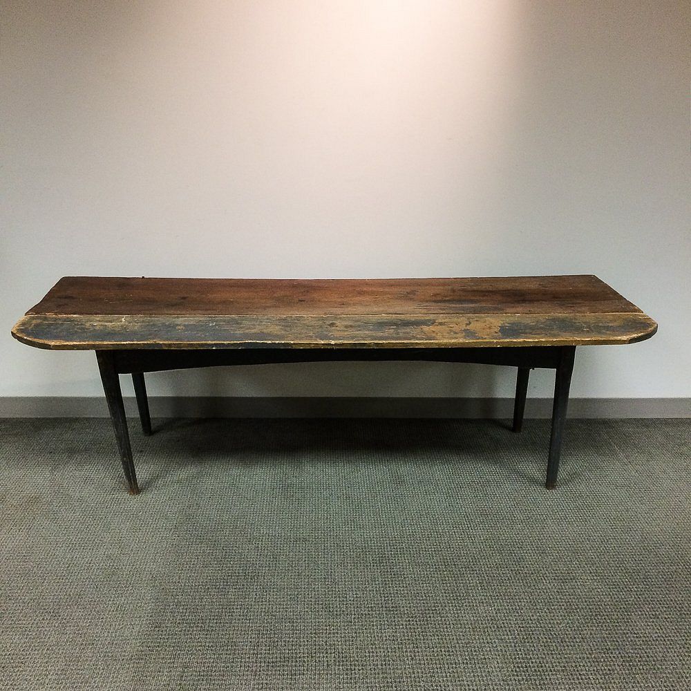 Appraisal: Country Blue-painted Pine Harvest Table Country Blue-painted Pine Harvest Table