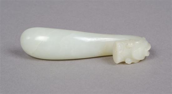 Appraisal: A Chinese Celadon Jade Belt Hook Length inches