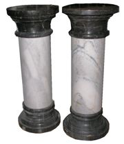 Appraisal: Pair of Marble Columns circa th Century Pair of marble