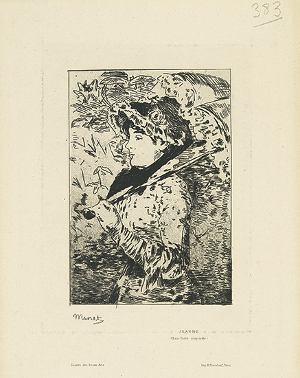 Appraisal: DOUARD MANET Jeanne Le Printemps Etching on cream laid paper