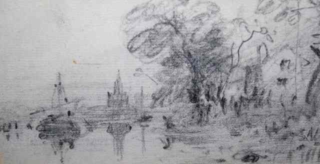 Appraisal: John Varley'River scene near Salisbury' and 'The River' two pencil