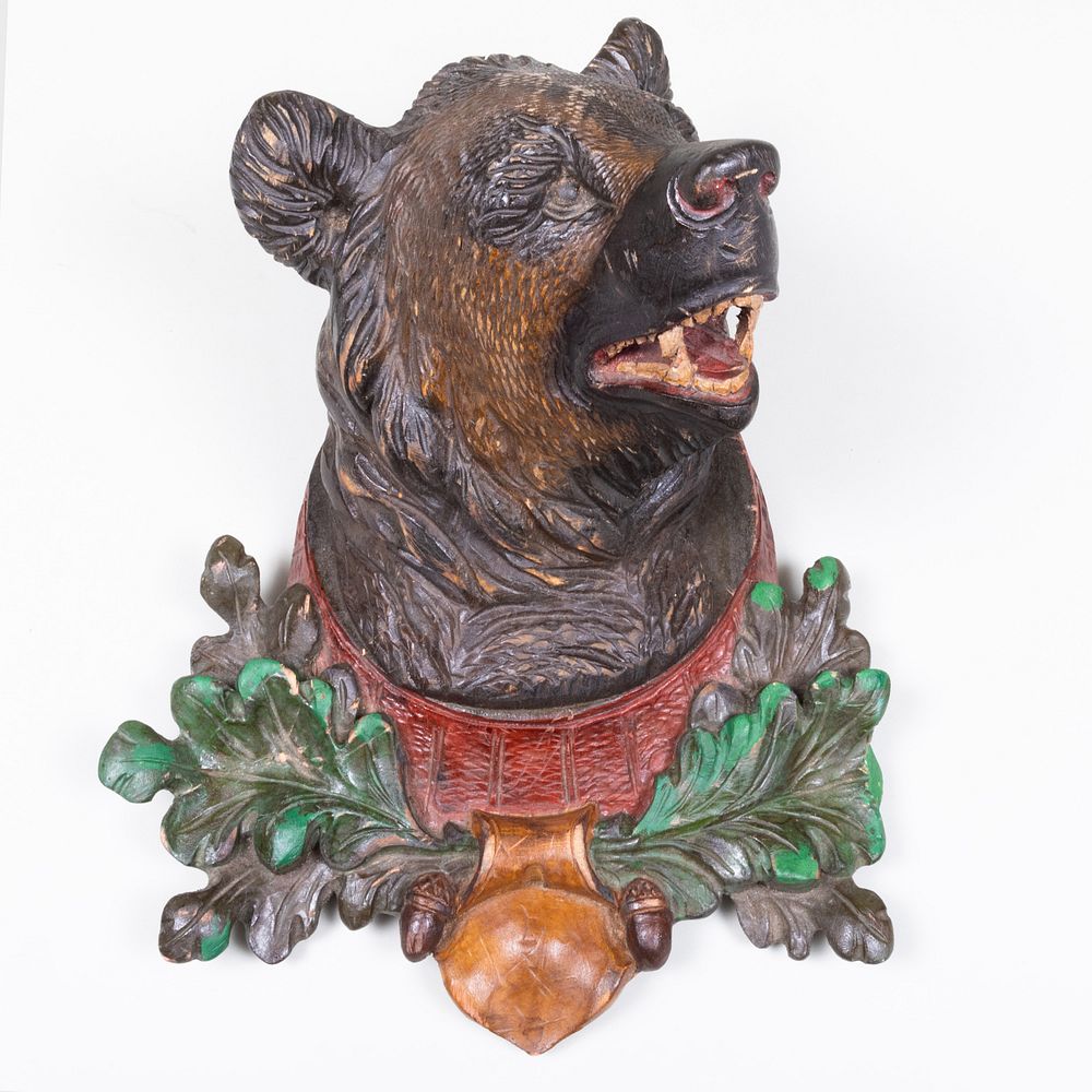 Appraisal: Black Forest Polychromed Bear Trophy x x in Condition Minor