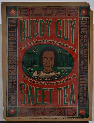 Appraisal: ORIGINAL BLUES POSTER OF BUDDY GUYoriginal has ware and losses