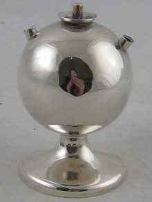 Appraisal: A silver globe table cigar lighter Birmingham