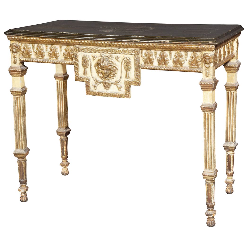 Appraisal: Italian Neoclassical Painted and Parcel Gilt Side Table Florence circa