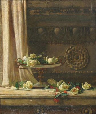 Appraisal: James Paterson Scottish - Still life of roses on a