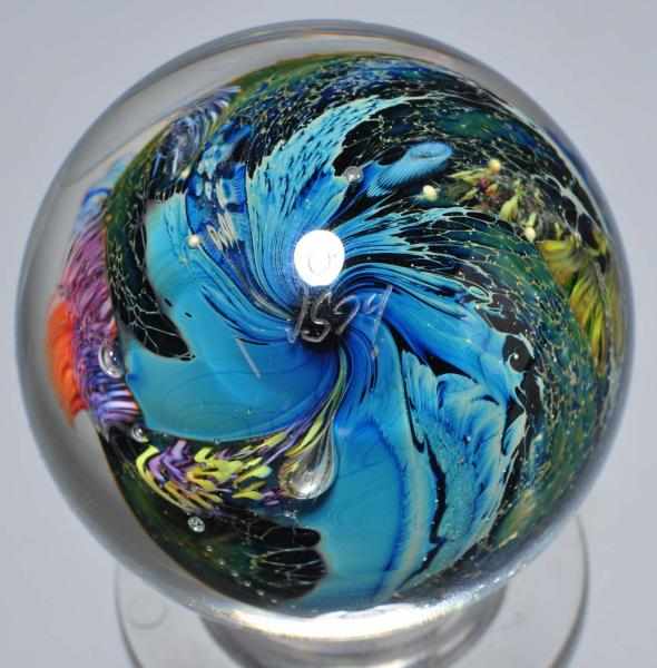 Appraisal: Josh Simpson Contemporary Marble Description Signed J World pattern in