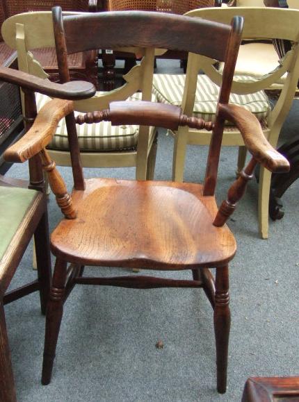 Appraisal: A mid th century ask and elm scullery chair with