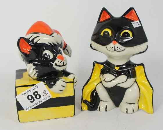 Appraisal: Lorna Bailey Prototype Comical Cats Christmas Present Cat and Cat