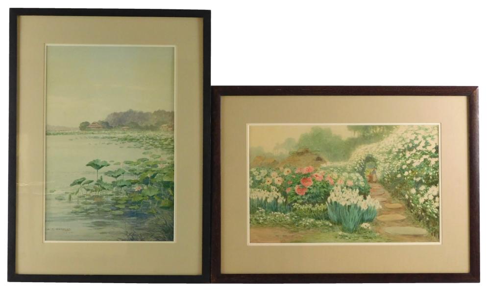 Appraisal: ASIAN Two early th C Japanese watercolors by H T