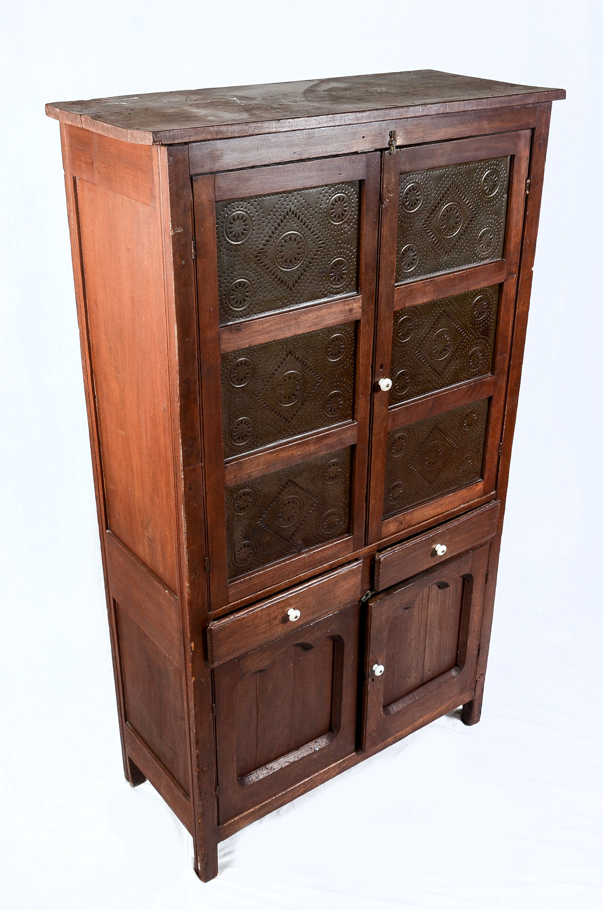 Appraisal: ANTIQUE PIE SAFE Having doors with inset pierced copper panels