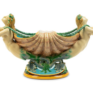 Appraisal: A Minton Majolica Figural Centerpiece TH CENTURY stamped Minton G