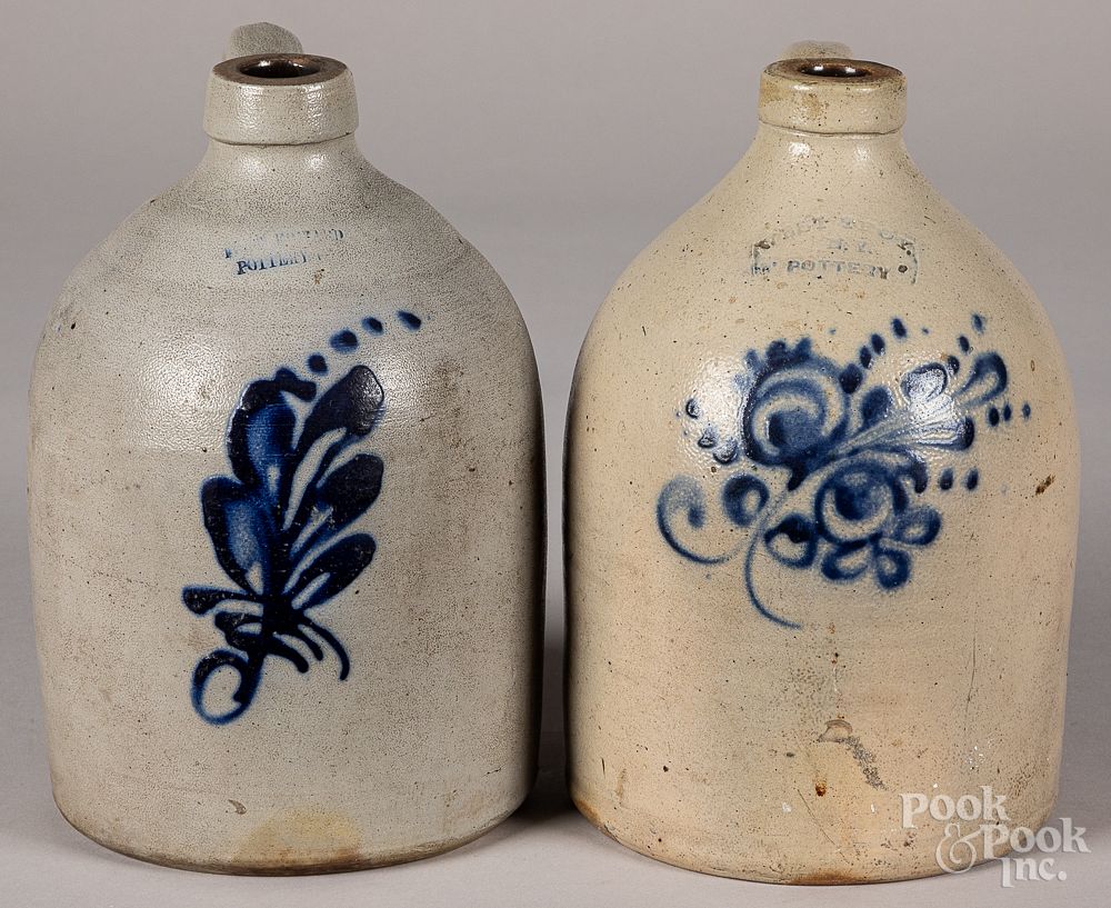 Appraisal: Two stoneware jugs th c Two stoneware jugs th c