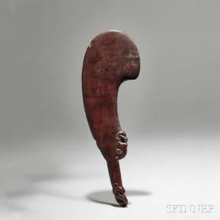 Appraisal: Maori Figural Carved Wood Hand Club Wahaika c late th