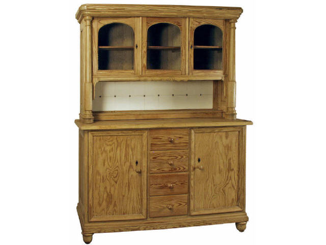 Appraisal: Fantastic English pine sideboard with upper three door display cabinet