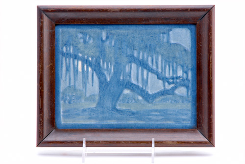 Appraisal: NEWCOMB COLLEGE Fine and rare tile Oaks carved by Sadie