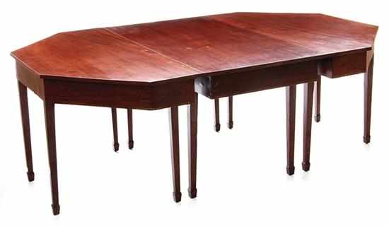 Appraisal: Hepplewhite style inlaid mahogany dining table th century rectangular top