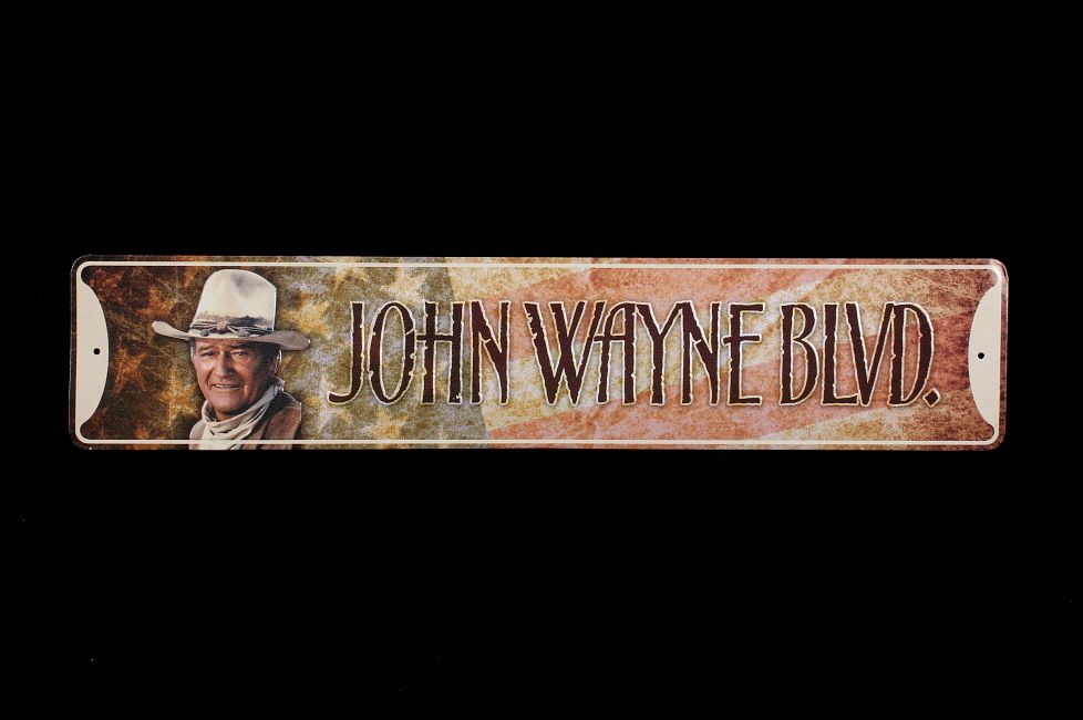 Appraisal: th Century John Wayne BLVD Metal Collector Sign For your