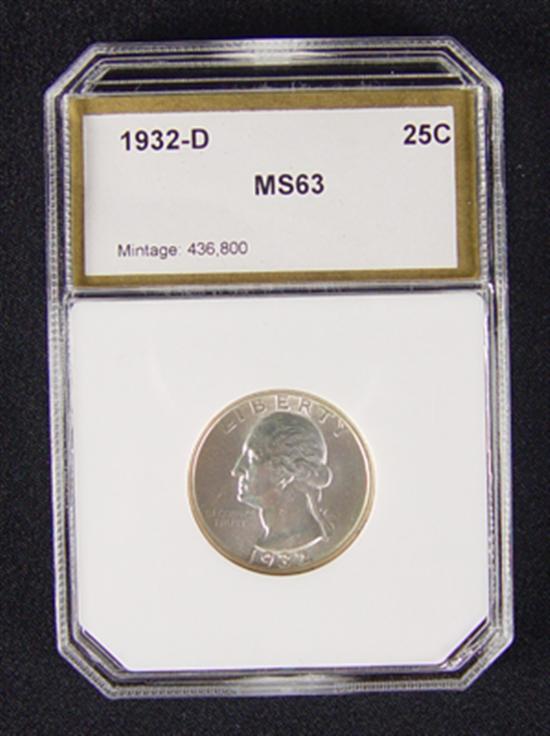 Appraisal: -D Washington Quarter Key coin in this series PCI certified