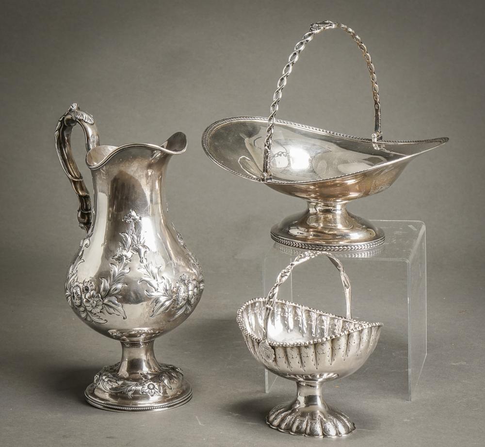 Appraisal: THREE ASSORTED AMERICAN SILVER TABLE ARTICLES NEW YORK LATE TH