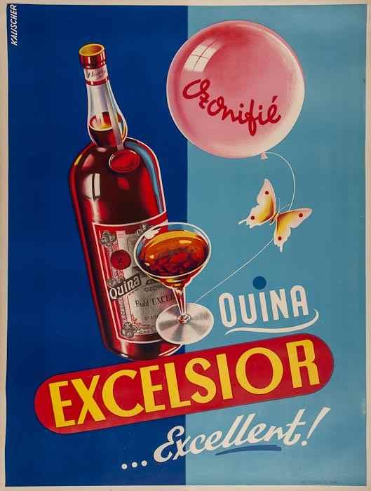 Appraisal: KALISCHER EXCELSIOR lithograph in colours cond B backed on linen