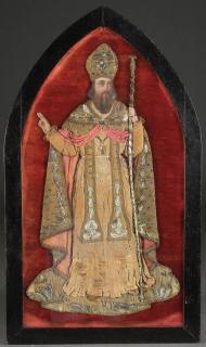 Appraisal: SILK BULLION EMBROIDERED BISHOP TH CENTURY AN INTERESTING SILK AND