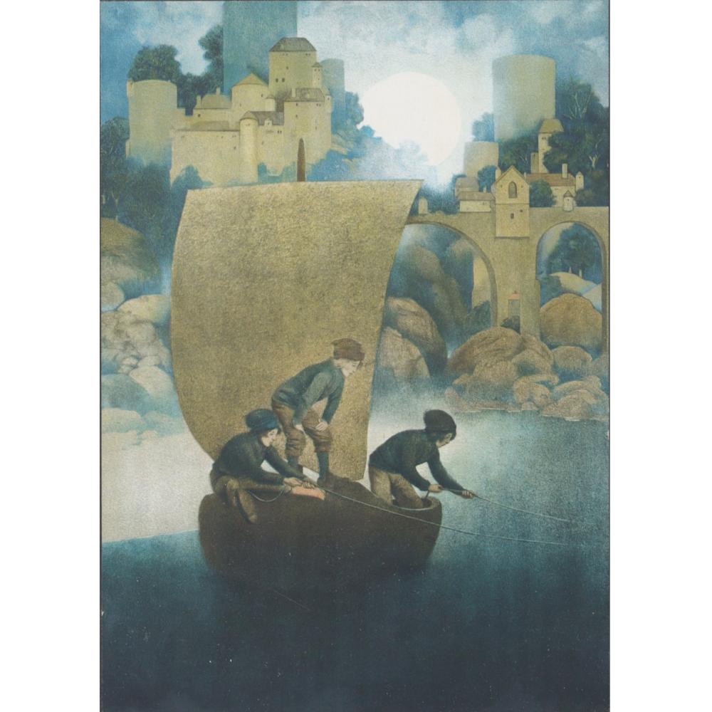 Appraisal: MAXFIELD PARRISH WYNKEN BLYNKEN AND NOD WITH ORIGINAL FRAME AND