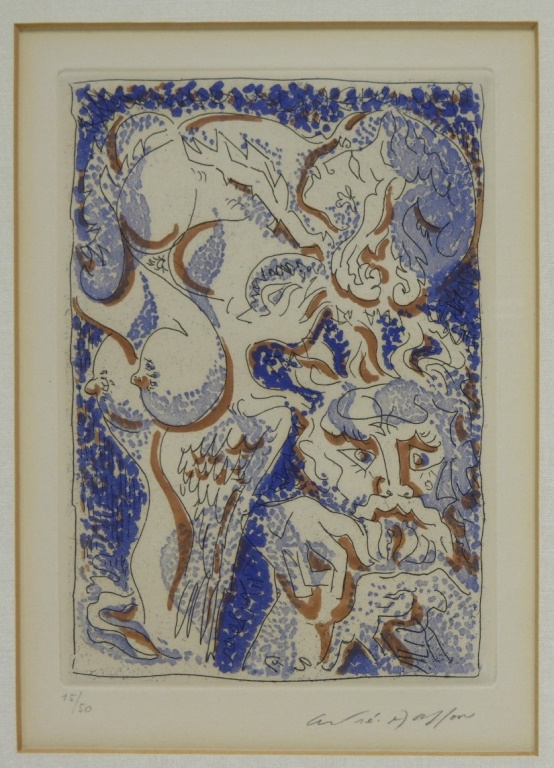 Appraisal: ANDRE MASSON ARTIST PORTRAIT METAMORPHOSES ETCHING France Spain United States