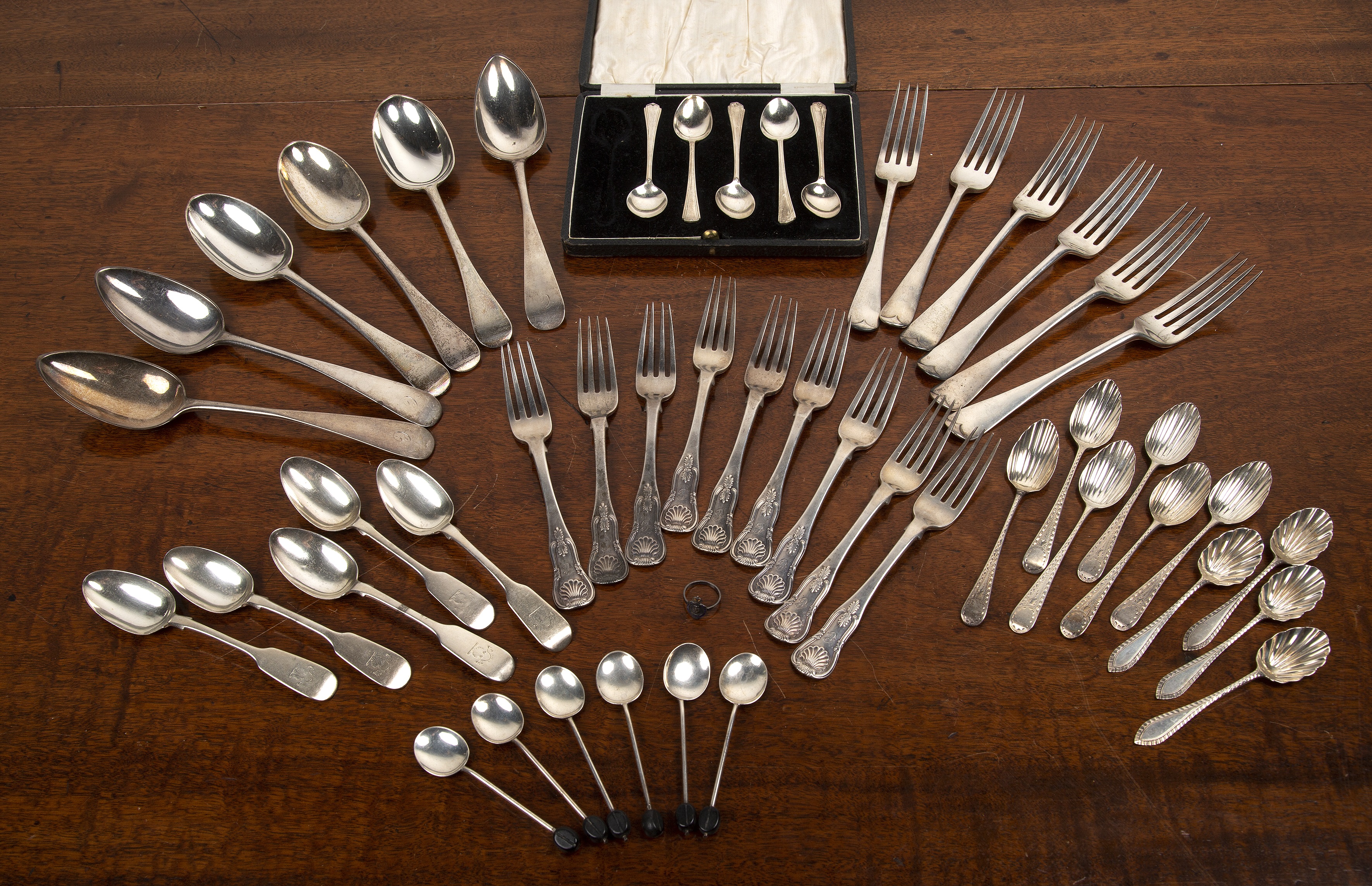 Appraisal: Collection of silver flatware and cutlery comprising of a matched