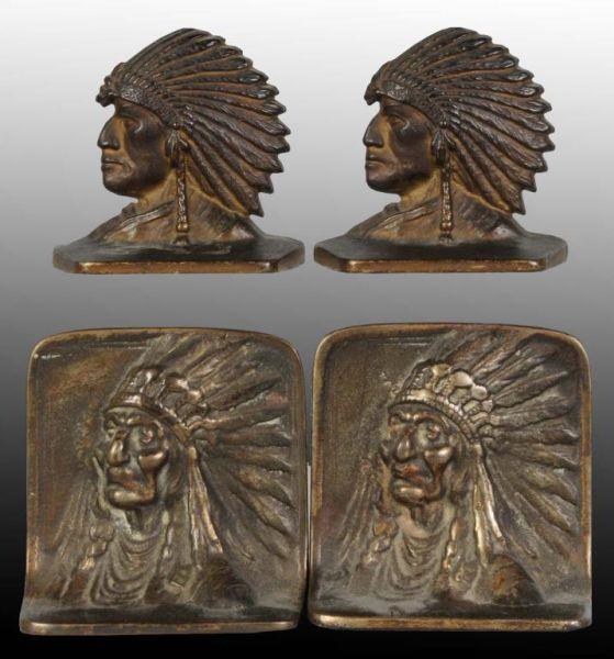 Appraisal: Lot of Indian Head Pair of Bookends Description s to