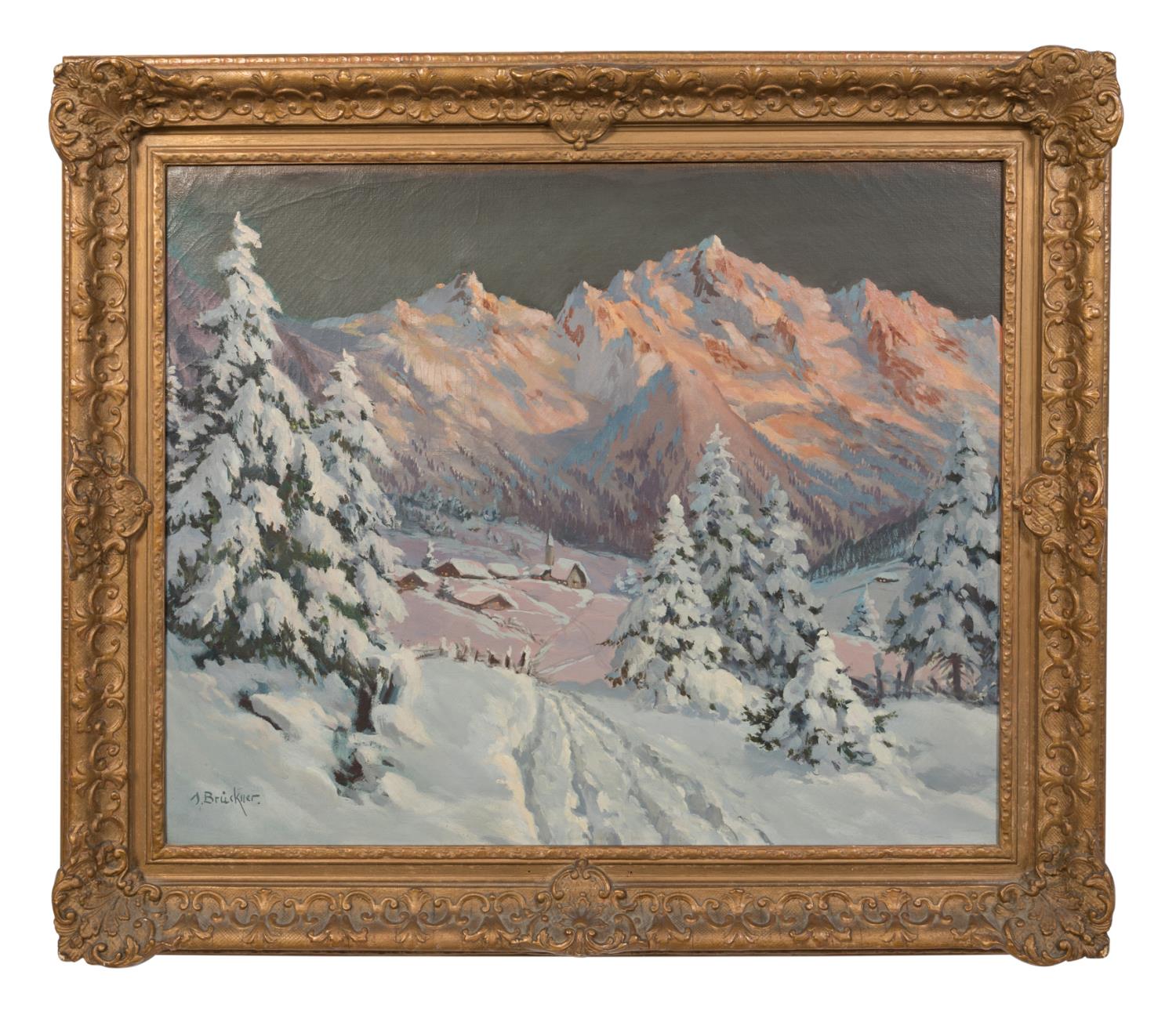 Appraisal: CONTINENTAL SCHOOL AUSTRIAN ALPS OIL ON CANVAS Continental School Austrian