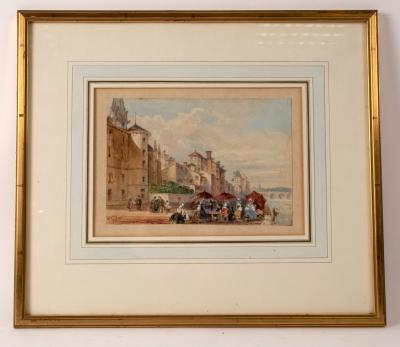 Appraisal: Daniel Brade Lyon with figures by the river signed and