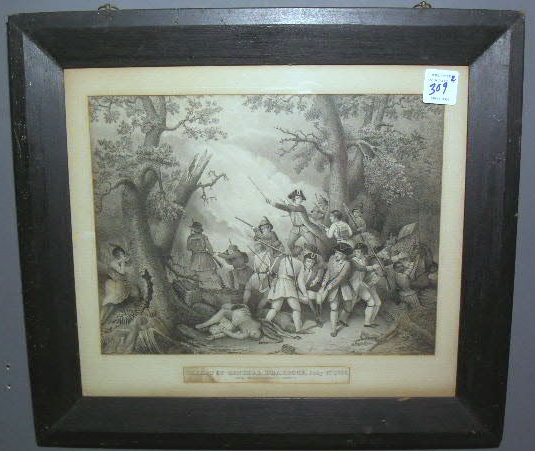 Appraisal: Two framed prints - Defeat of Braddock and Penn s