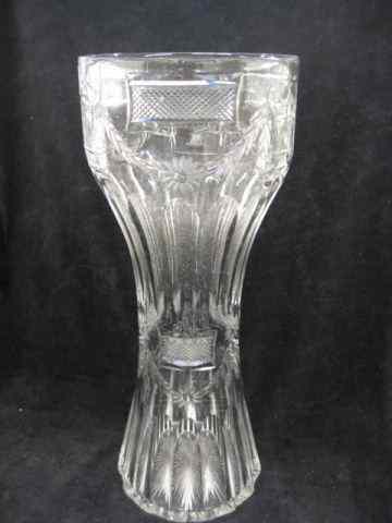 Appraisal: Cut Glass Vase urn garland design corset shape '' brilliant