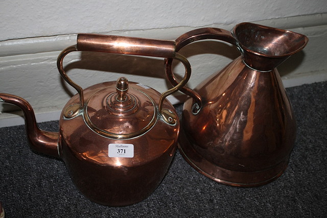 Appraisal: A VICTORIAN COPPER KETTLE and a Victorian copper jug