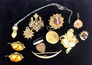 Appraisal: pcs Victorian gold and rolled gold pins rewards of merit