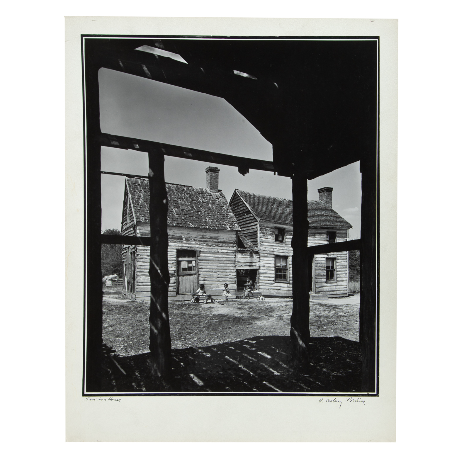 Appraisal: A AUBREY BODINE TWO IS A HOUSE PHOTOGRAPH American -