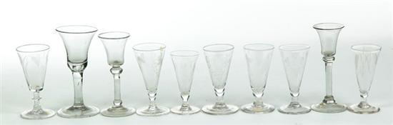 Appraisal: TEN CLEAR GLASS WINES American or European late th-early th