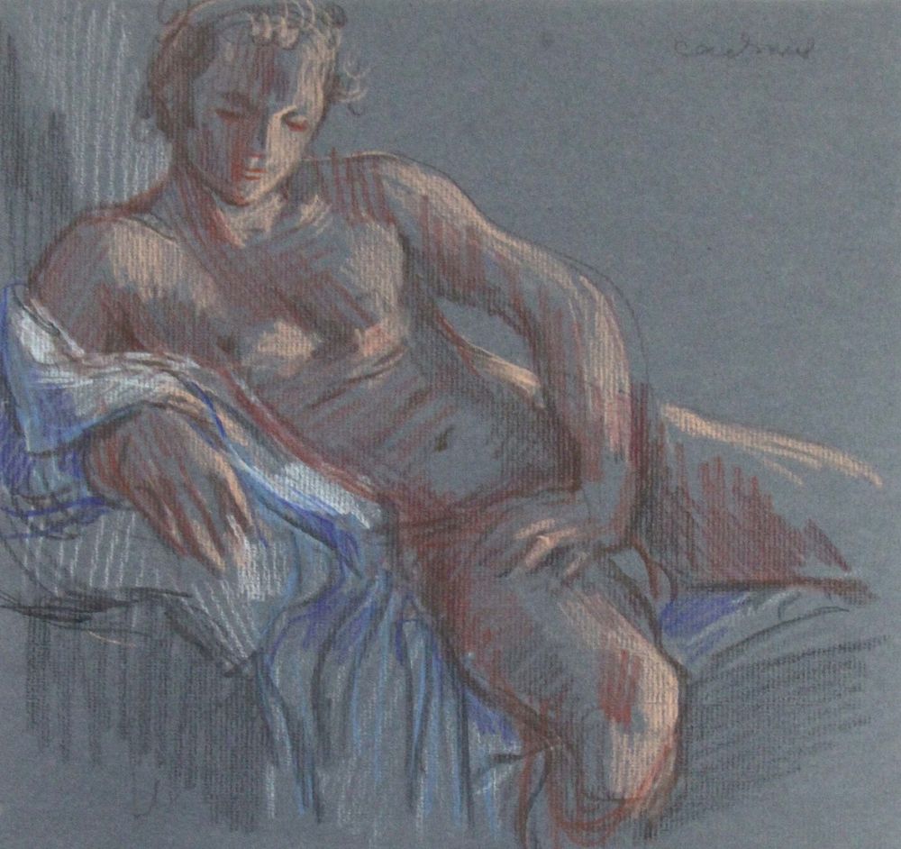 Appraisal: PAUL CADMUS AMERICAN - Crayon on Paper Nude Figure Study