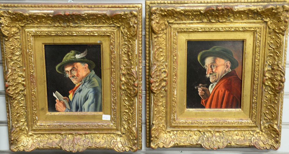 Appraisal: Pair of Inge Wolfle b Dutch oil on board portraits