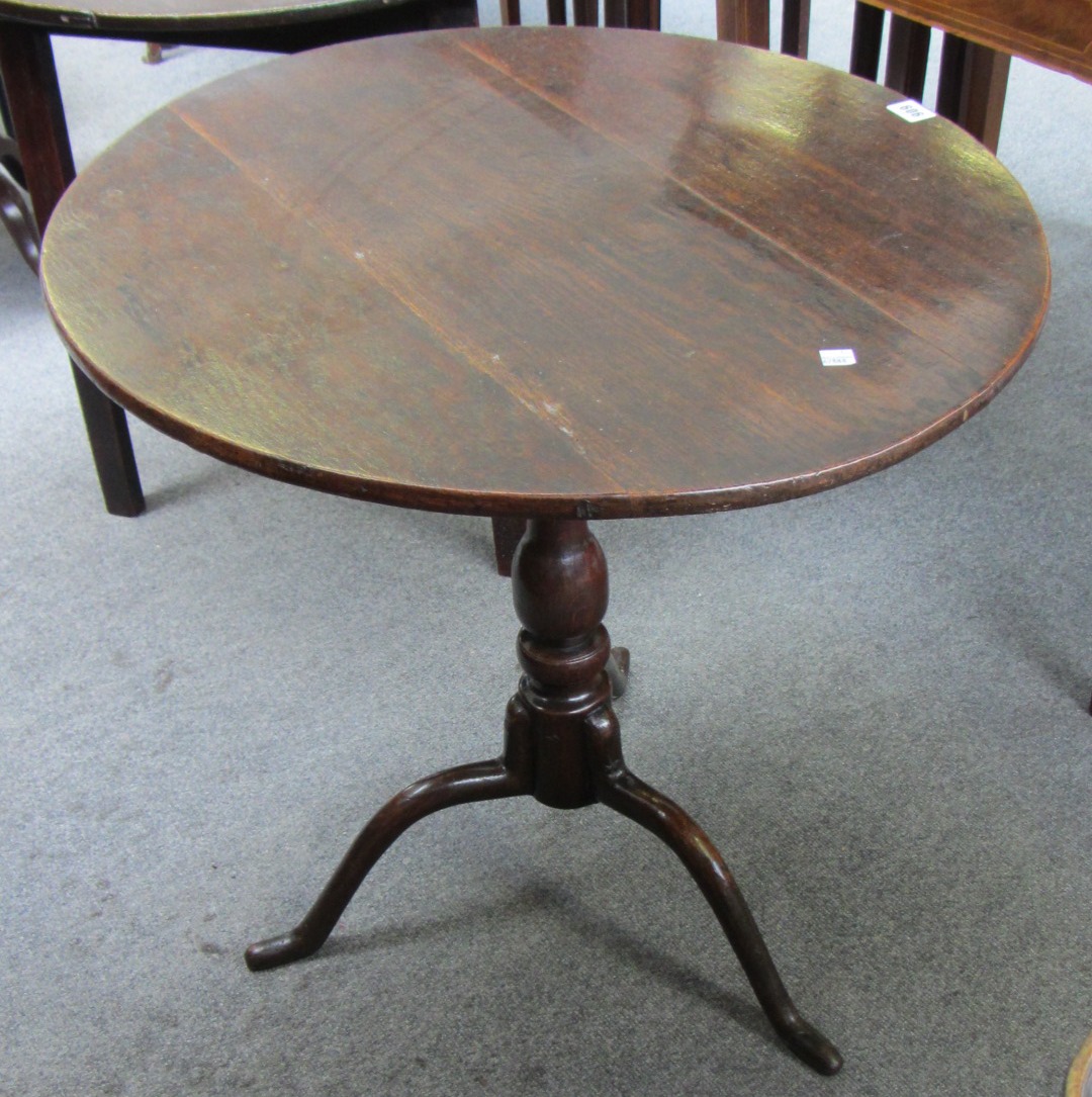 Appraisal: A made up th century oak snap top tripod table