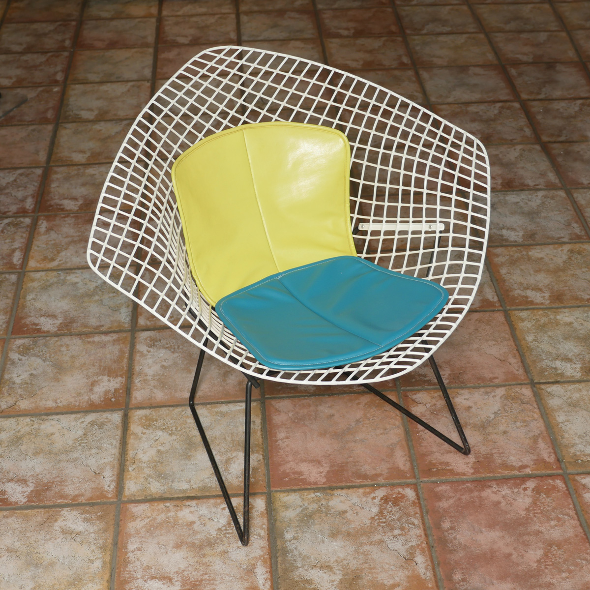 Appraisal: BERTOIA DIAMOND CHAIR FOR KNOLL Bertoia designed white rubberized Diamond