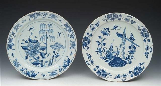 Appraisal: AN ENGLISH DELFT WARE CHARGER with oriental blue foliate decoration