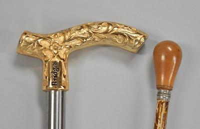 Appraisal: A Walking Cane and Walking Stick with Micro Picture Inside