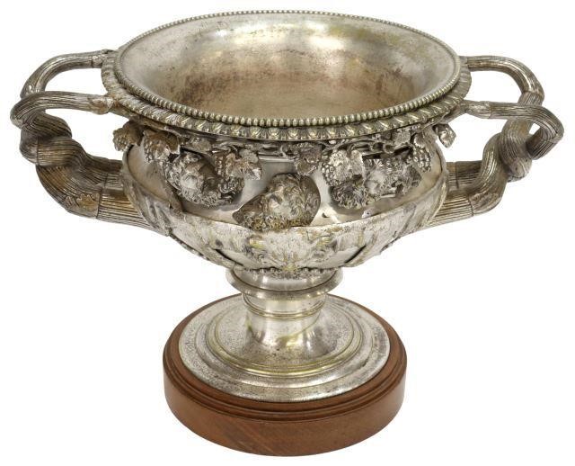 Appraisal: Silverplate Warwick Vase form wine cooler having egg-and-dart trim over