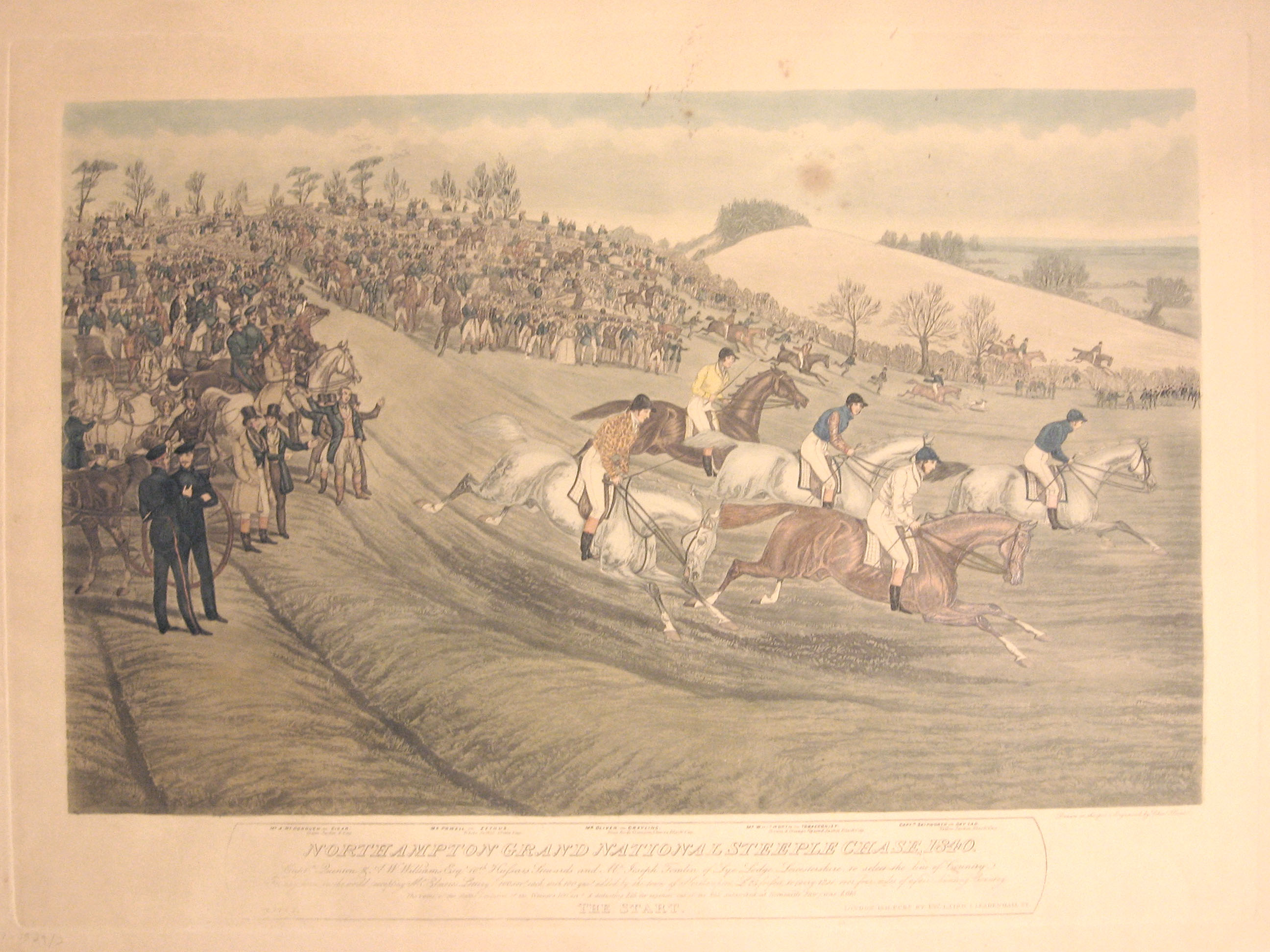 Appraisal: pieces Hand-Colored Aquatints Hunt Charles Northampton Grand National Steeple Chase