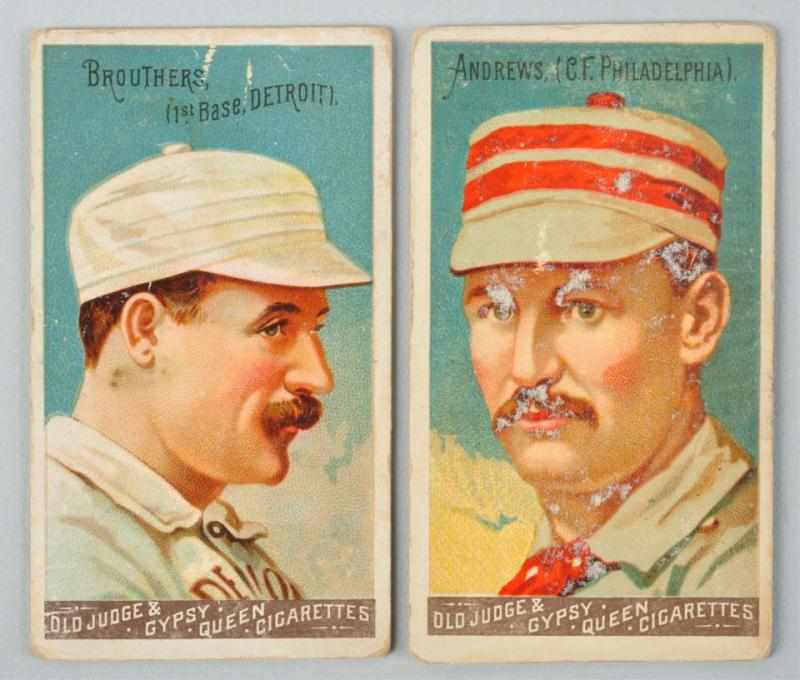 Appraisal: Lot of Early Old Judge Baseball Tobacco Cards Description Found